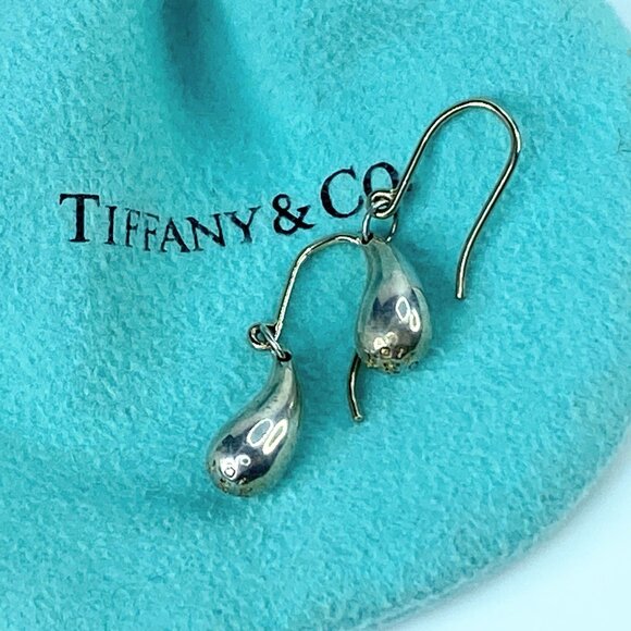 Tiffany & Co Sterling Silver Elsa Peretti Teardrop Earrings 3.9g JR9702 - Picture 1 of 7